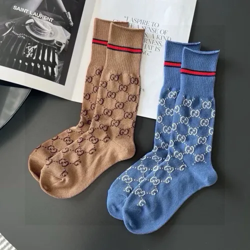 Gucci Monogram Jacquard Calf Socks two colors #B59246