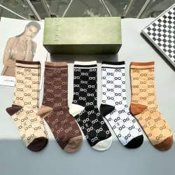  Striped Cotton Crew Socks with Logo #B45564