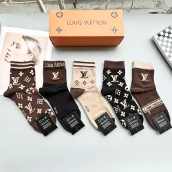 LV Trendy Letter Striped Crew Socks (Unisex) #B59248