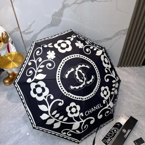 Classic Chanel  2024 Summer New Fully Automatic Folding Umbrella Black Coating for Sun Protection, Effectively Blocks 99% of UV Rays, UPF > 50 Thus Providing a Cooling Effect Under the Umbrella! #B38890
