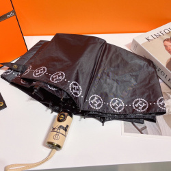 Hermes Three fold automatic folding umbrella #B34769