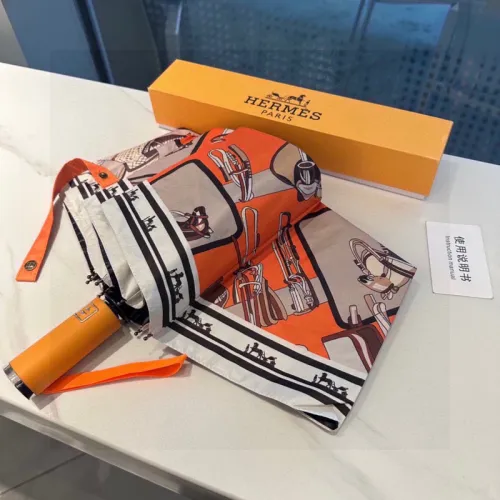 Hermes Three fold automatic folding umbrella #B34778