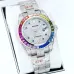 Rolex Stainless Steel Watch with Full Diamond Pave and Colored Sapphires #B46388