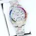 Rolex Stainless Steel Watch with Full Diamond Pave and Colored Sapphires #B46388