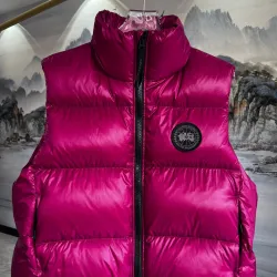 Canada Goose Black logo Cypress Puffer Series Fitted Solid Color Glossy High Neck Sleeveless Windproof Down Jacket #B57831 Canada Goose Black logo Cypress Puffer Series Fitted Solid Color Glossy High Neck Sleeveless Windproof Down Jacket #B57831