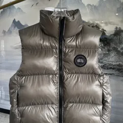 Canada Goose Black logo Cypress Puffer Series Fitted Solid Color Glossy High Neck Sleeveless Windproof Down Jacket #B57835 Canada Goose Black logo Cypress Puffer Series Fitted Solid Color Glossy High Neck Sleeveless Windproof Down Jacket #B57835