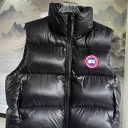 Canada Goose Black logo Cypress Puffer Series Fitted Solid Color Glossy High Neck Sleeveless Windproof Down Jacket #B57836