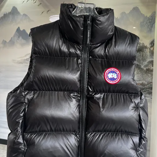 Canada Goose Black logo Cypress Puffer Series Fitted Solid Color Glossy High Neck Sleeveless Windproof Down Jacket #B57836