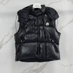 Moncler Pario Women's Black Hooded Down Vest #B54497
