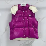Moncler Pario Women's Red Hooded Down Vest #B54499
