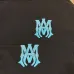AMIRI Black Hoodie With Glittery Blue Back Logo And Brand Details #B54239
