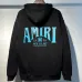 AMIRI Black Hoodie With Glittery Blue Back Logo And Brand Details #B54239
