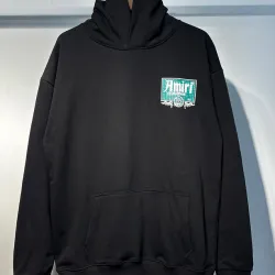 AMIRI Black Hoodie With Retro Lounge Graphic And Hollywood CA Details #B54240