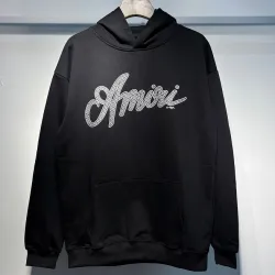 AMIRI Black Hoodie With Signature Script Logo For Timeless Streetwear Style #B54242