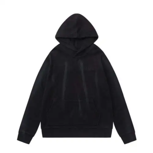 AMIRI Black Hoodie With Subtle Logo And Vintage Washed Finish #B54384