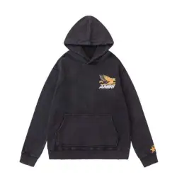 AMIRI Black Hoodie With Vintage Pegasus Graphic And Distressed Finish #B54386