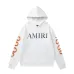 AMIRI Black/White Hoodie With Bold Logo And Orange Graphic Sleeves For Streetwear Style #B54234