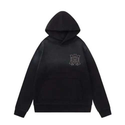 Amiri Black Hoodie With Embellished AMIRI HOLLYWOOD And Logo Design #B54383