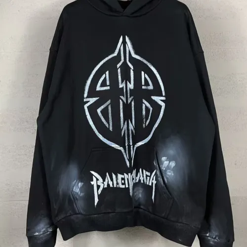 Balenciaga Metal BB cotton fleece hoodie in black #B58164