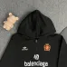 Black Balenciaga Hoodie With Brand Logos And Emblem Sporty Luxury Streetwear Piece #B54325