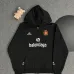 Black Balenciaga Hoodie With Brand Logos And Emblem Sporty Luxury Streetwear Piece #B54325