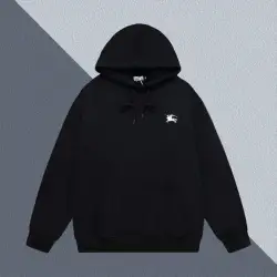 Burberry Black Hoodie With Iconic Equestrian Knight Logo And Classic Hooded Silhouette #B54381