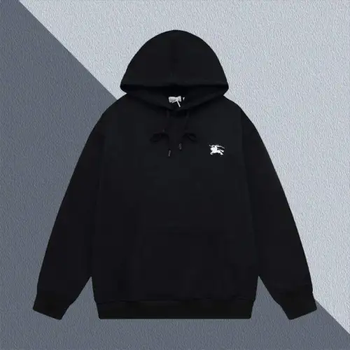Burberry Black Hoodie With Iconic Equestrian Knight Logo And Classic Hooded Silhouette #B54381