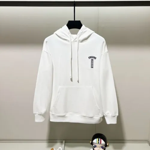 Chrome Hearts Inspired White Hoodie With Signature Cross Logo Print #B54395