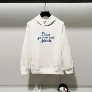 Stylish Dior - Inspired Cream Hoodie with Unique Slogan Print #B54394