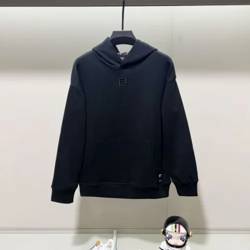 Fendi - Inspired Black Hoodie With Signature Logo Detailing #B54392