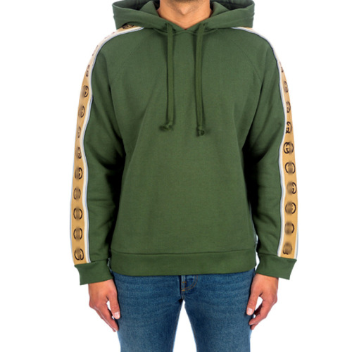 Gucci mens green side-sleeve GG logo hoodie #B33601