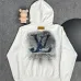 Louis Vuitton Hoodie With Denim LV Logo Embroidery And Faded Effect Trendy Luxury Streetwear #B54321
