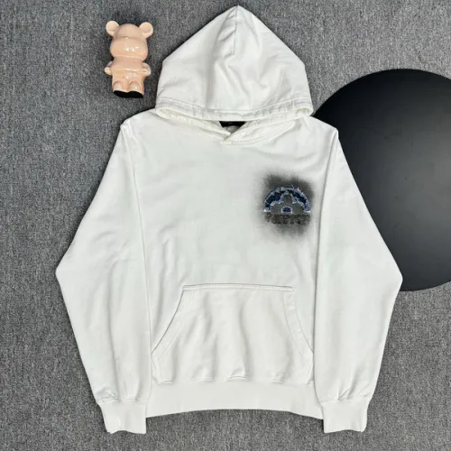 Louis Vuitton Hoodie With Denim LV Logo Embroidery And Faded Effect Trendy Luxury Streetwear #B54321