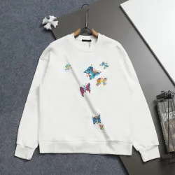 Brand L White Crew Neck Sweatshirt with Colorful Butterfly Embroidery #B54304