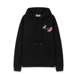 Off - White Black Hoodie With Colorful Butterfly And Arrow Graphic #B54398