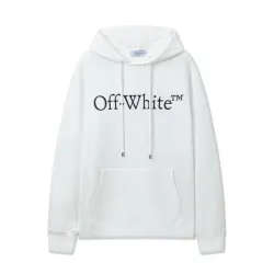 Off - White Classic Logo Print White Hoodie for Fashion Enthusiasts #B54397