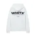 Off - White White Hoodie With Bold Back Text And Brand Story Print #B54404