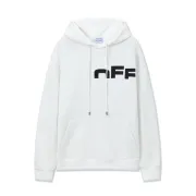 Off - White White Hoodie With Bold Back Text And Brand Story Print #B54404
