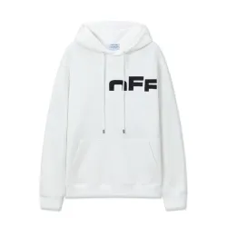 Off - White White Hoodie With Bold Back Text And Brand Story Print #B54404