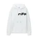 Off - White White Hoodie With Bold Back Text And Brand Story Print #B54404