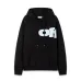 Off - White White Hoodie With Bold Black Logo Print for Trendy Outfits #B54401