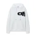 Off - White White Hoodie With Bold Black Logo Print for Trendy Outfits #B54401
