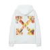 Off - White White Hoodie With Colorful Abstract Arrow Graphic Design #B54400