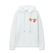 Off - White White Hoodie With Colorful Abstract Arrow Graphic Design #B54400