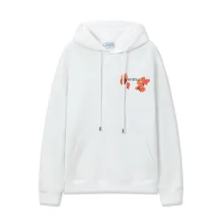 Off - White White Hoodie With Colorful Abstract Arrow Graphic Design #B54400