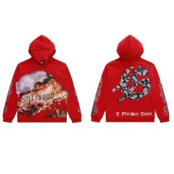Godspeed Red/Black Hoodie With Hollywood Graphic And Intricate Back Design #B54364