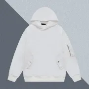 Prada White/Black Hoodie With Hood Functional Pockets And Stylish Zipper Detail For Fashion Enthusiasts #B54219