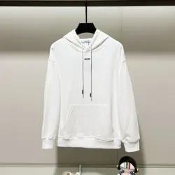 Stylish Prada White/Black Hoodie With Classic Logo Design #B54390