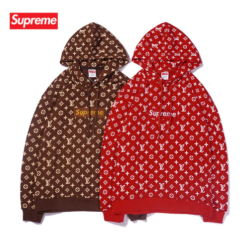Supreme LV Hoodies for Men Women in Red coffee #99900285