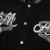 AMIRI Black Varsity Jacket With Intricate Embroidered Logos And Musical Note Accents #B54236